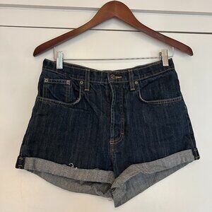 Carmar Dark Wash Denim Shorts with Rolled Cuff, Size 27